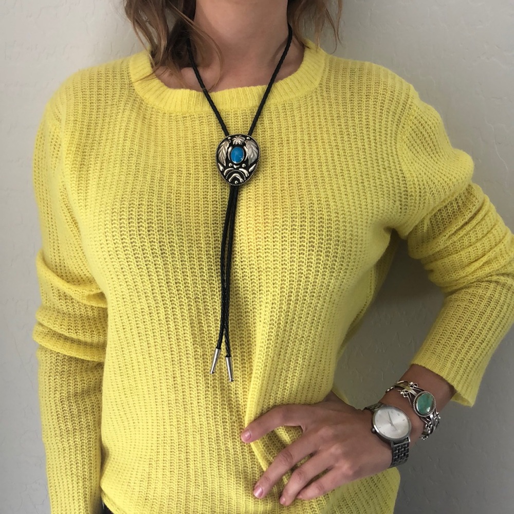 Fashionable Silver turquoise bolo